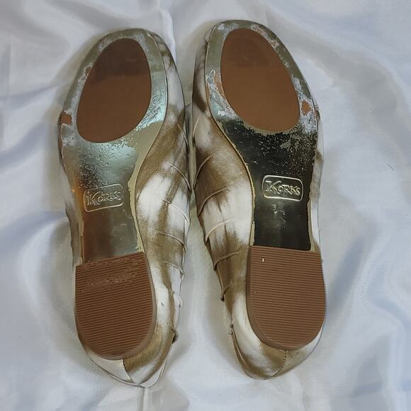 Korks Palmer Ballet Flats Slip On Fabric Green Olive Tie Dye Shoes Women's SZ 7 - Picture 5 of 8